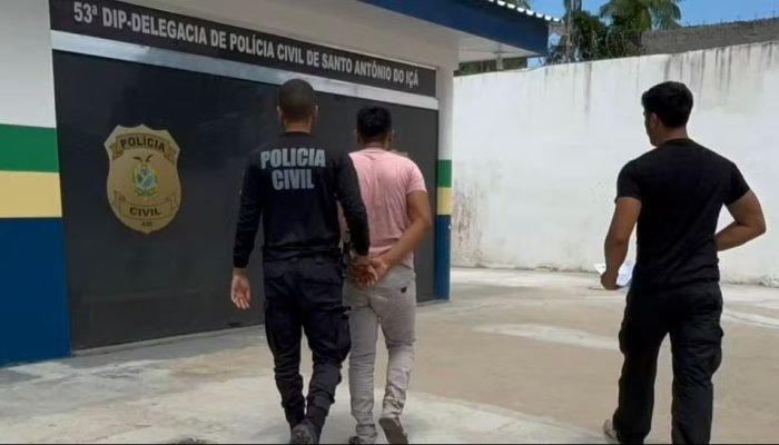 Um dos suspeitos de estuprar a indígena que foi preso em Santo Antônio do Iça — Foto: Divulgação