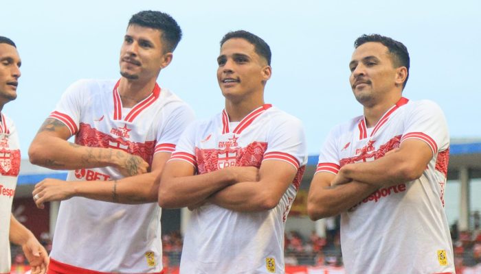Comemoração de Thiaguinho após o gol. Ailton Cruz