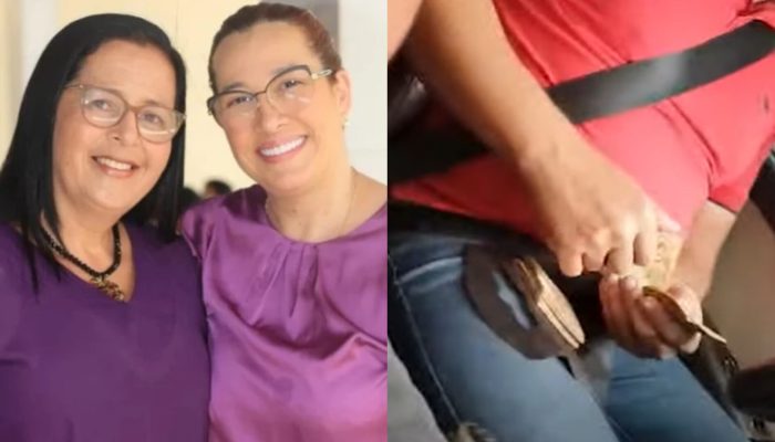 Edilza Alves e Tainá Veiga (esquerda) acusadas de compra de votos em Lagoa da Canoa. Créditos: Assessoria