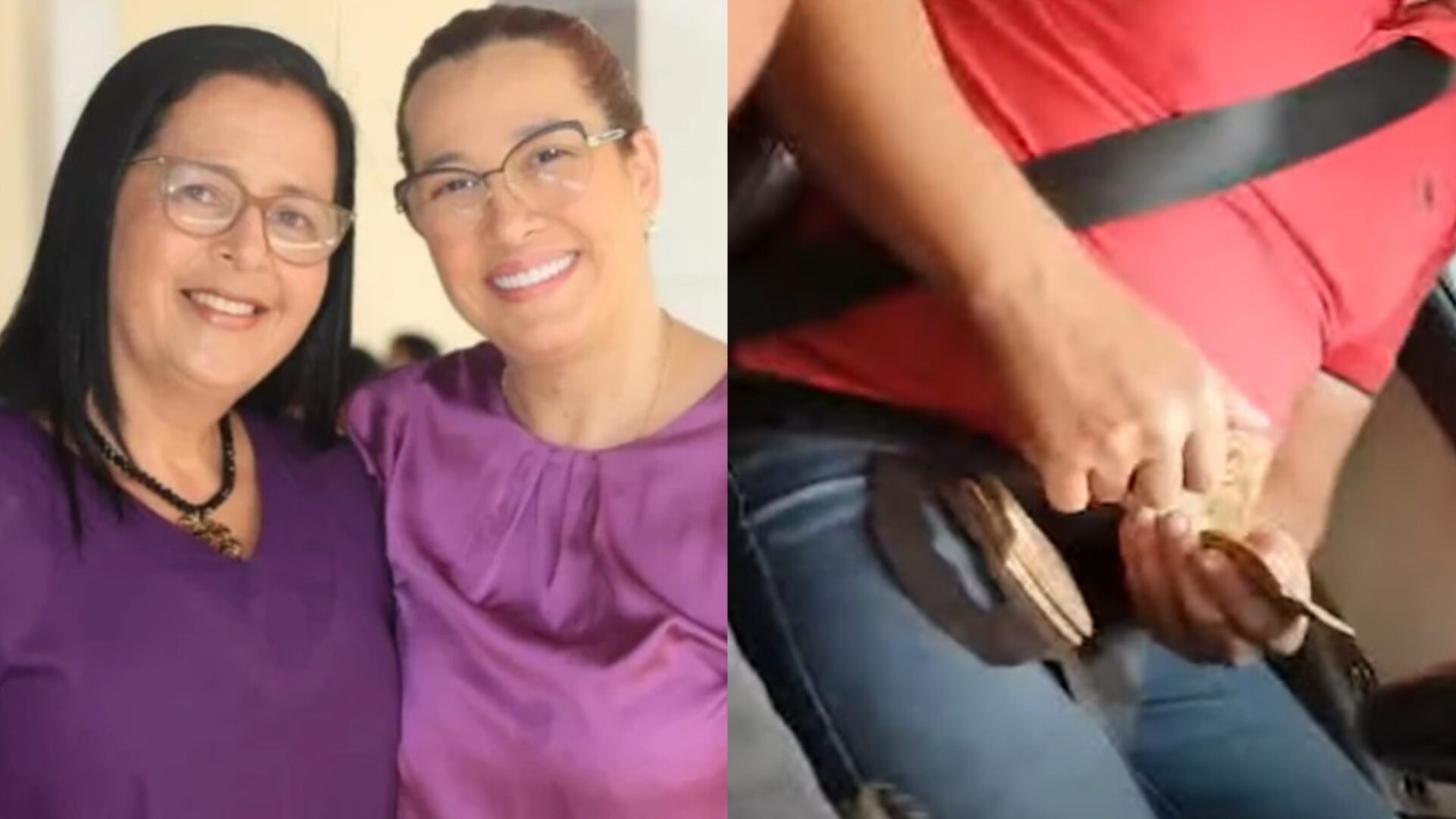 Edilza Alves e Tainá Veiga (esquerda) acusadas de compra de votos em Lagoa da Canoa. Créditos: Assessoria
