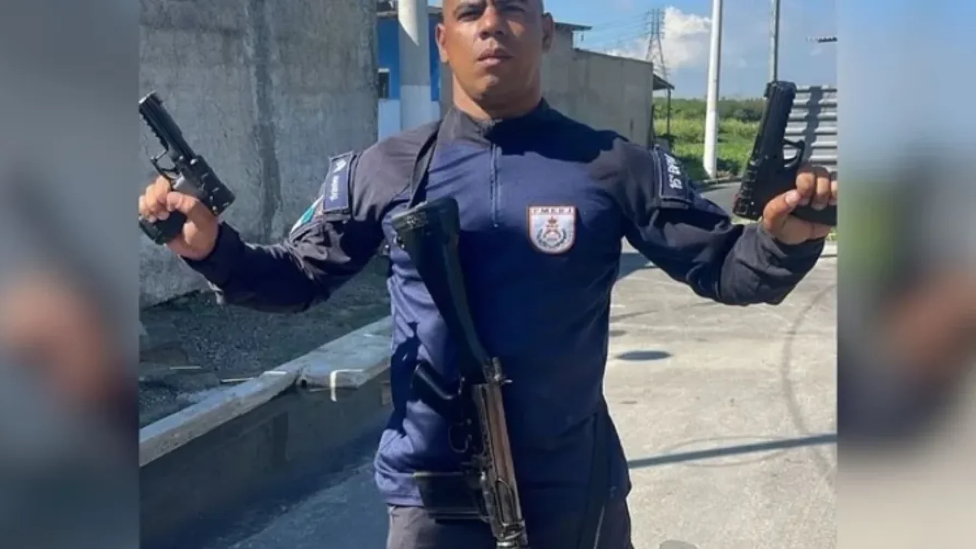 Durante a ação, o oficial da polícia militar foi atingido e encaminhado a um hospital. Reprodução/Redes Sociais