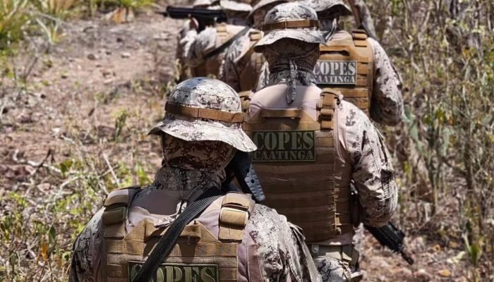 Policiais militares da Companhia de Operações Especiais do Sertão (Copes) durante operação -  Ascom PMAL