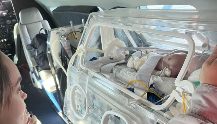 A bebê T.V.S.S., de 13 dias de nascida, foi transferida de Maceió para São Paulo por meio do DEA. Foto: Divulgação